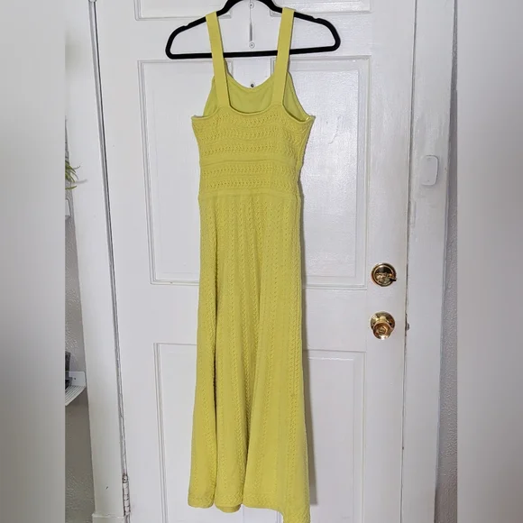 Haute Hippie Chartreuse Knit Maxi Dress XS Textured Resort Coastal Summer - Picture 6 of 6
